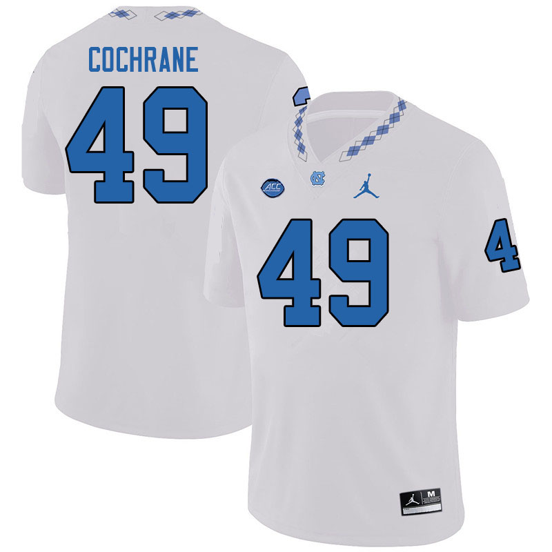 Jordan Brand Men #49 Parks Cochrane North Carolina Tar Heels College Football Jerseys Sale-White